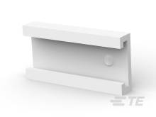 Modello 3D astratto bianco di una trave rettangolare con un'incavatura centrale, su sfondo neutro.