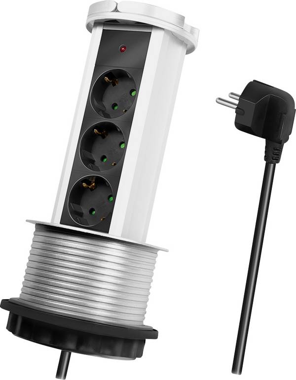 LogiLink LPS235A  Presa da incasso  Protezione per i bambini  Argento/Nero