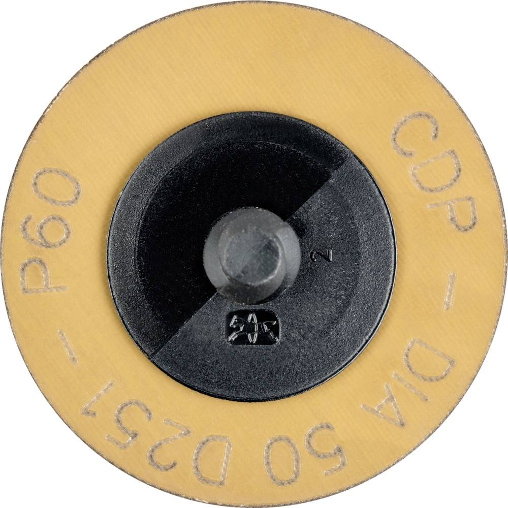 'Disco abrasiva con etichetta CDP D/A 50 D251 P60 sul lato superiore. Principalmente utilizzata per levigare e lucidare.'