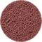 Un pad marrone rotondo con una texture ruvida, utilizzato per lucidare o levigare superfici.