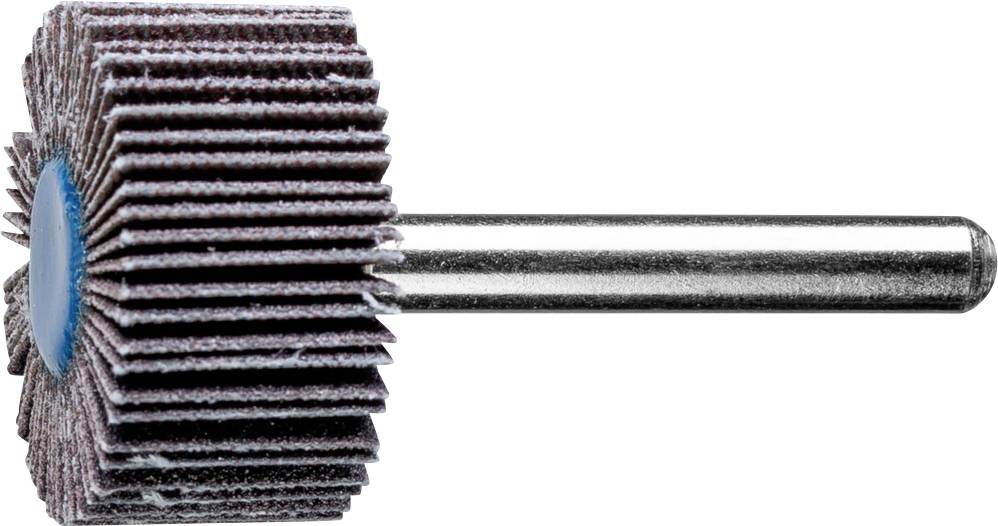 Un accessorio per levigatura con più lamelle disposte intorno a un asse, utilizzato per lisciare e lucidare superfici.