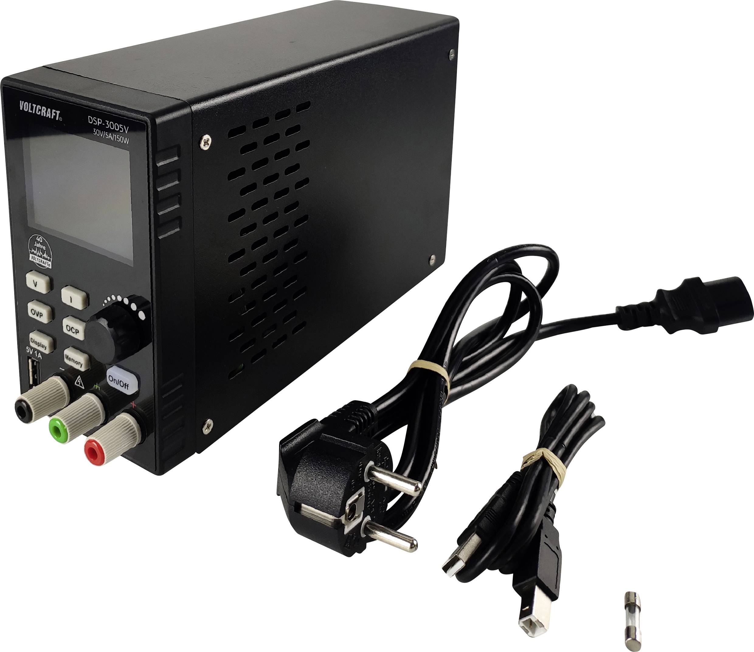 VOLTCRAFT DSP-3005V SE Alimentatore da laboratorio regolabile 0 - 30 V 0 - 5 A 150 W USB Controllo remoto Num. uscite 1 -6