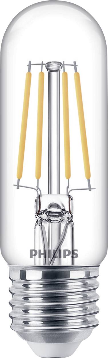 Una lampadina LED Philips con design a filamento e attacco E27, adatta per illuminazione decorativa e a risparmio energetico.