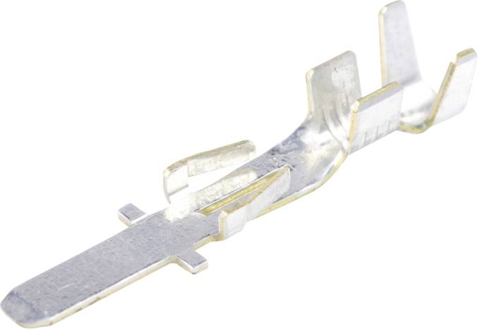 Contatto di un connettore metallico a spina o a pin in primo piano, formato in metallo con più contatti, utilizzato per connessioni elettriche.