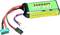 Batteria agli ioni di litio ferro fosfato verde con stampa 'EgoBatt 1100 - 6.6V', collegata a diversi cavi colorati e connettori.