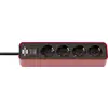 Brennenstuhl 1153240070 Multipresa con interruttore 4 vie Rosso, Nero Schuko 1 pz.