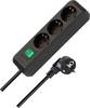 Brennenstuhl 1152300015 Multipresa con interruttore 3 scomparti Nero Schuko 1 pz.