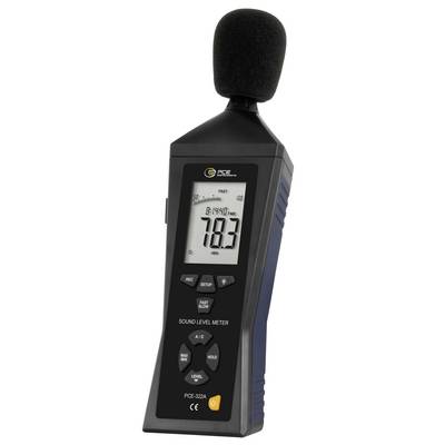 Fonometro portatile con parabrezza in schiuma per microfono, display digitale che mostra 78,3 dB e pulsanti di controllo sulla parte anteriore.