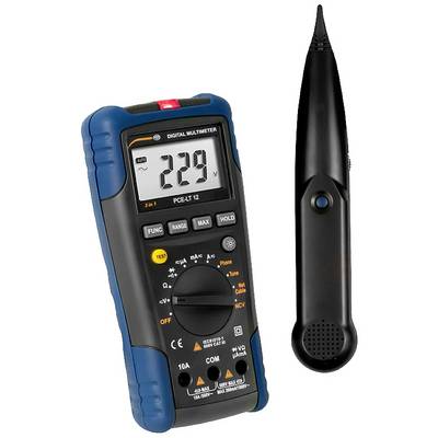 Un multimetro digitale e uno strumento di misurazione elettrica, entrambi in nero e blu.