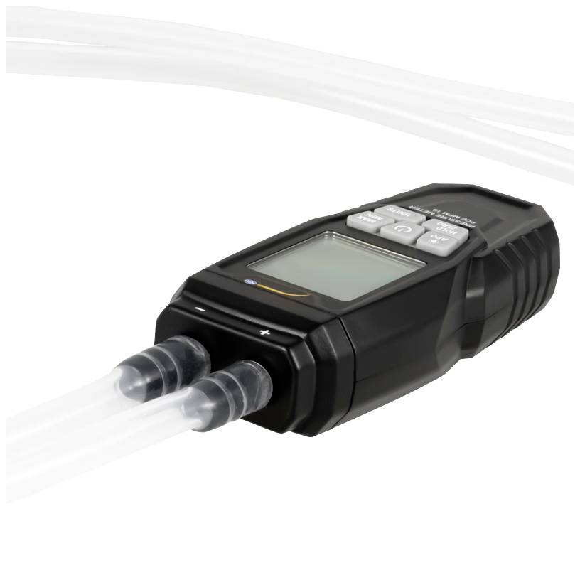 Un dispositivo digitale per la misurazione del flusso con due tubi collegati per misurare il flusso di liquidi.