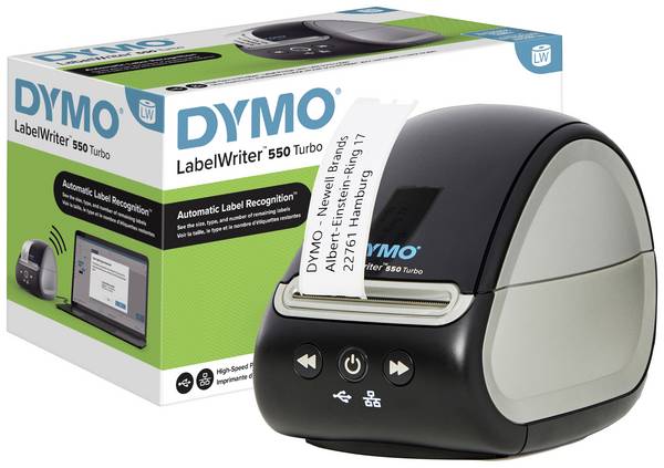 DYMO Labelwriter 550 Turbo Stampante di etichette  Termica 300 x 300 dpi Larghezza etichetta (max.): 61 mm USB