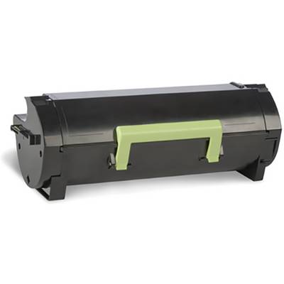 Cartuccia toner nera con impugnatura verde, forma rettangolare, adatta per stampanti.