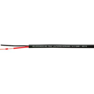Un cavo nero con la scritta 'HELUKABEL 100 FRNC LIFT/SPRECHKABEL 2X1,5MM² 440116'. Mostra due conduttori scoperti, rosso e nero.