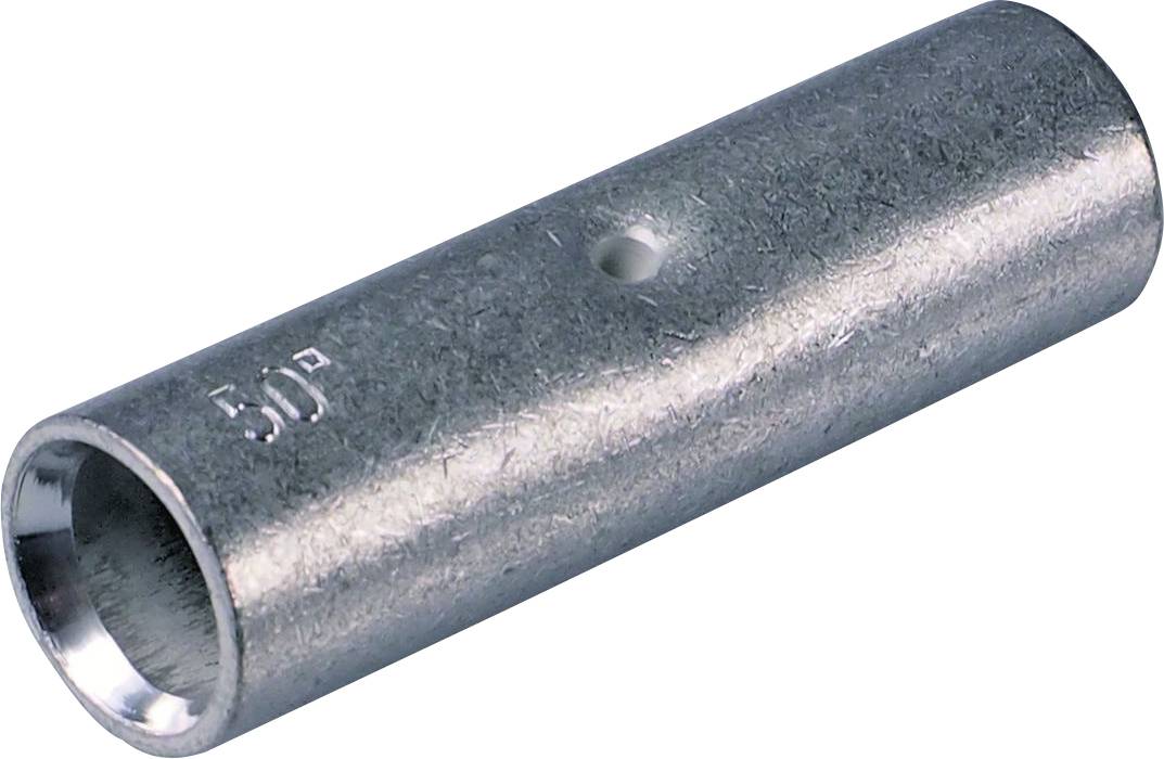 Tubo metallico con sezione circolare, parzialmente cavo, superficie esterna con incisione '50P'.