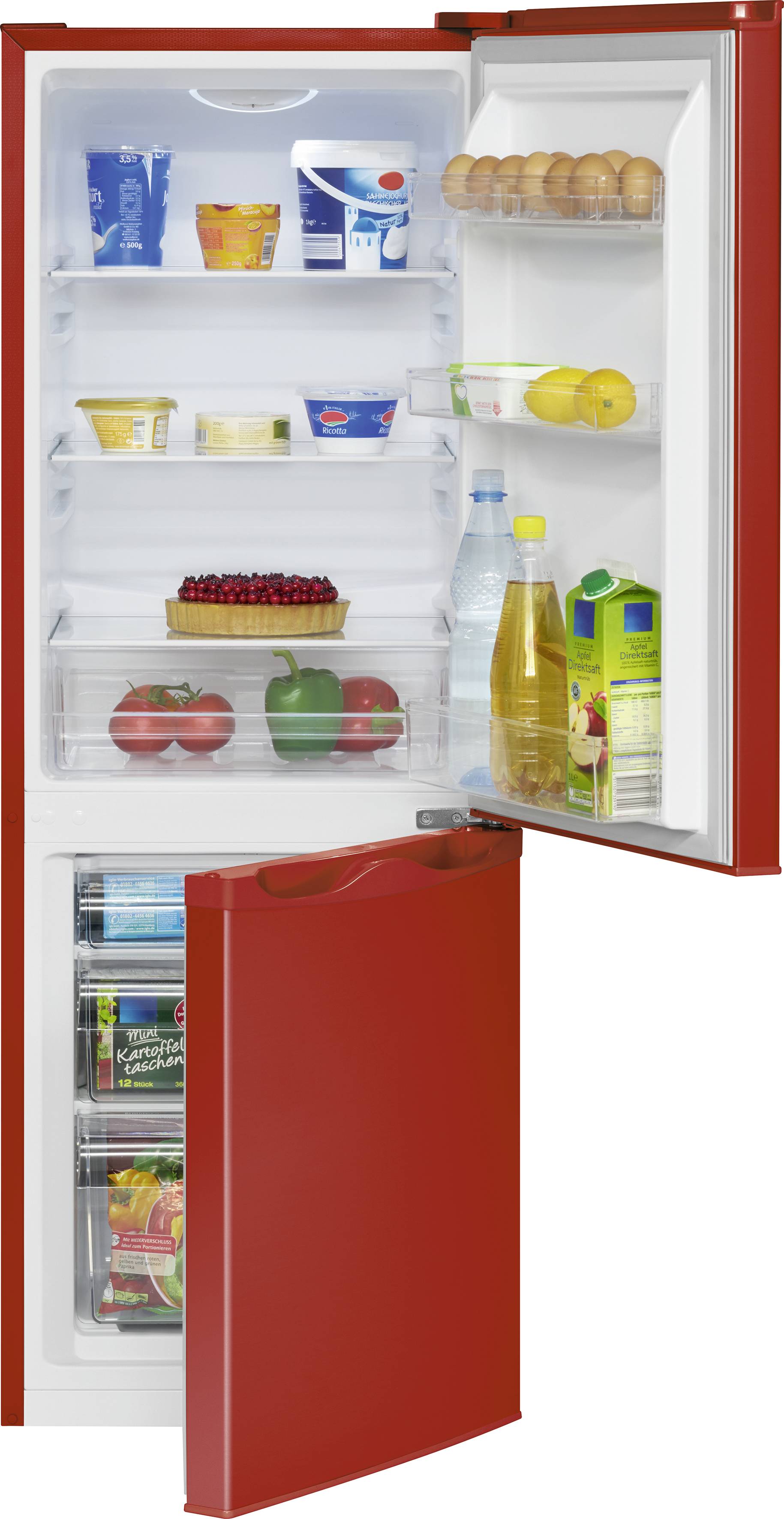 Bomann KG 320.2 Combinazione frigo-congelatore ERP: E (A - G) 175 l Rosso-2