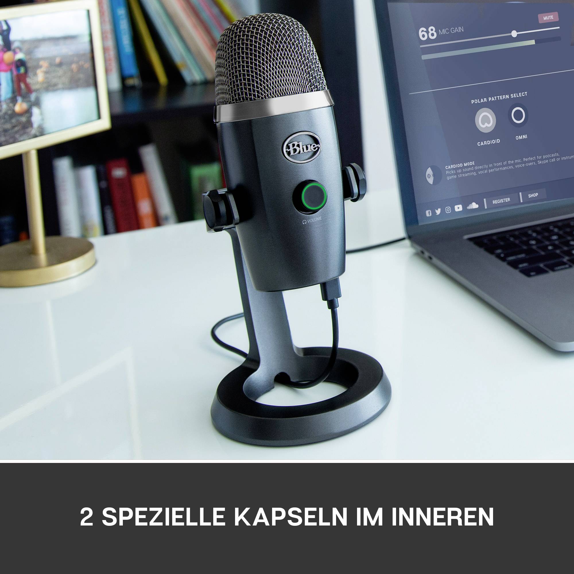 Blue Microphones Yeti Nano Microfono per PC Grigio Cablato, USB-15