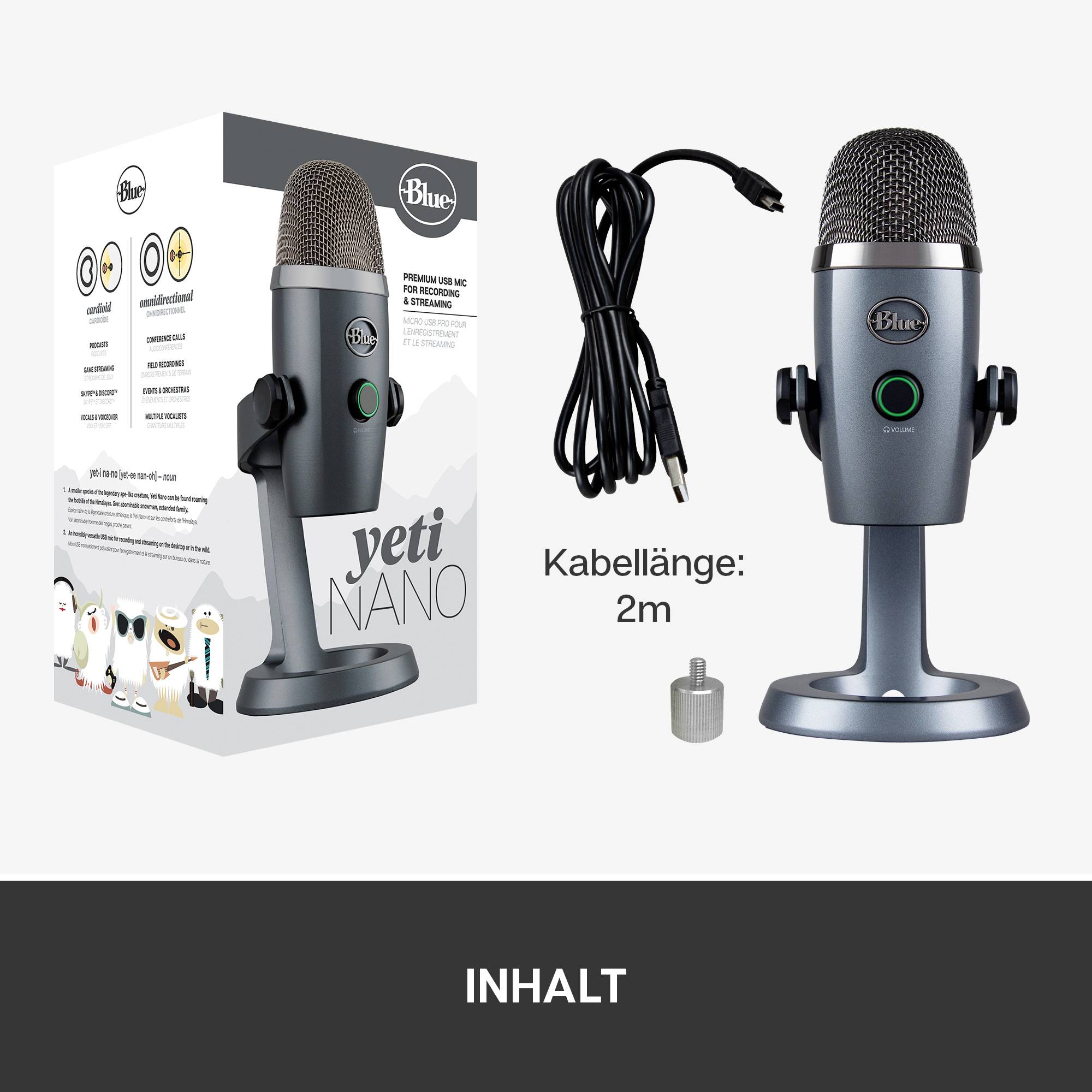 Blue Microphones Yeti Nano Microfono per PC Grigio Cablato, USB-17