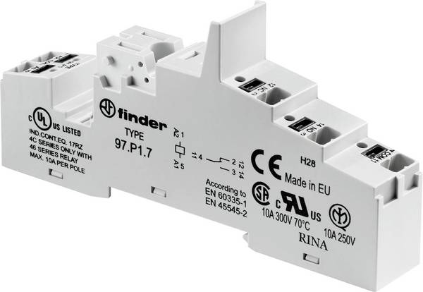 Finder 97.P2.7 Zoccolo per relè Adatto per serie (Relè): Finder Serie 99 Finder 46.52 (L x L x A) 42.4 x 15.8 x 95.5 mm Pezzo 1 pz.