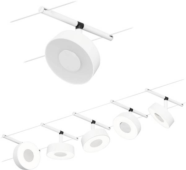 Paulmann WS DC Circle Sistema di illuminazione completo su cavo      Bianco opaco, Cromo