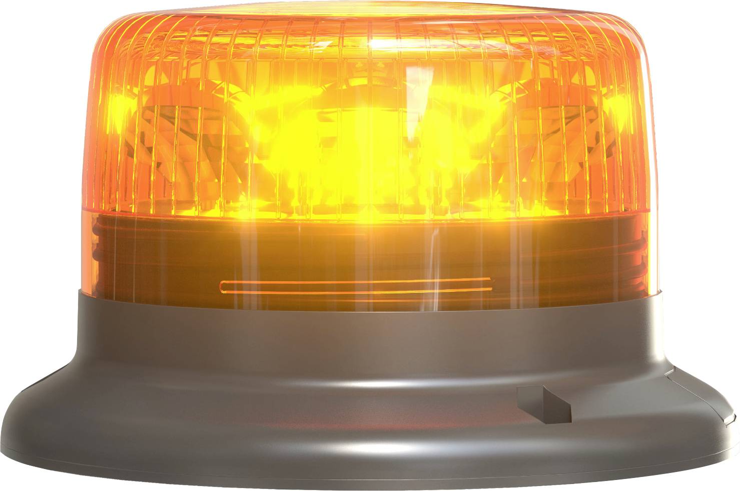 Un segnale luminoso arancione che si accende. Segnala cautela o pericolo nell'ambiente circostante.