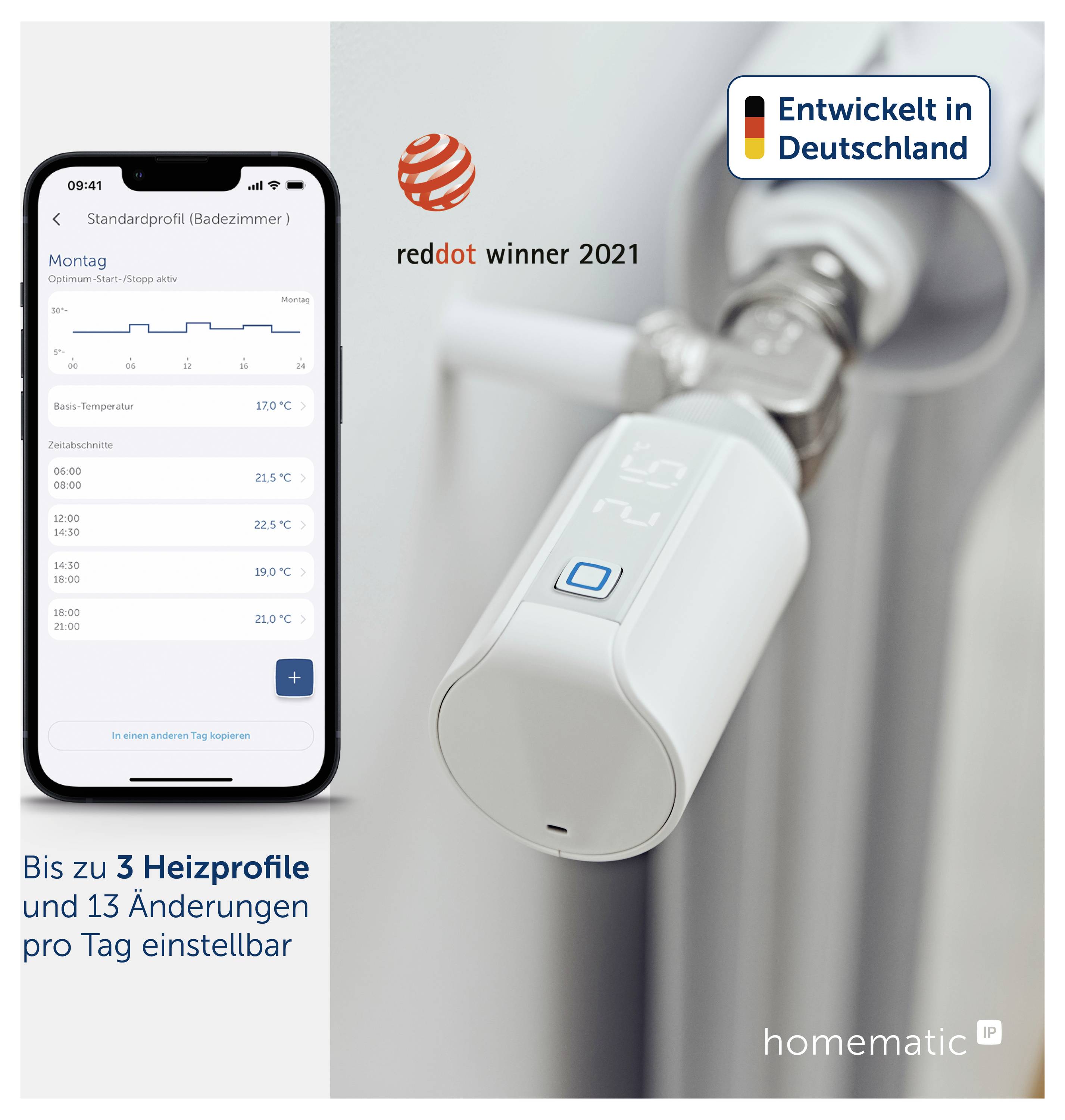 Homematic IP senza fili Termostato del radiatore Evo - HmIP-eTRV-E-9