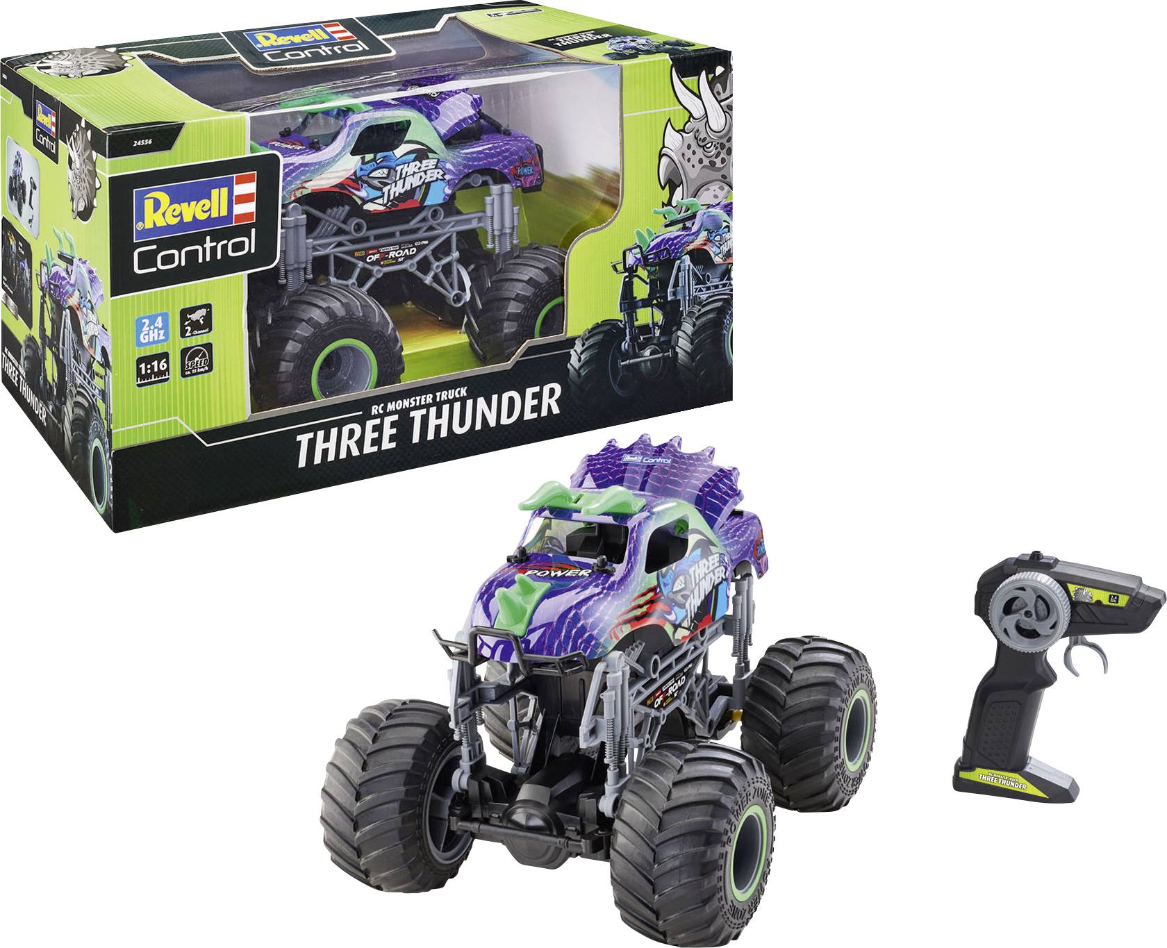 Revell 24556 RV RC Dino Monster Truck "Three Thunder" Automodello per principianti Elettrica Monstertruck