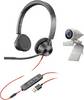 HP Poly 2200-87130-025 Telefono Cuffie On Ear via cavo Stereo Nero regolazione del volume, Muto