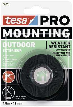 tesa Mounting PRO Outdoor 66751-00000-00 Nastro per fissaggio  Trasparente (L x L) 1.5 m x 19 mm 1 pz.