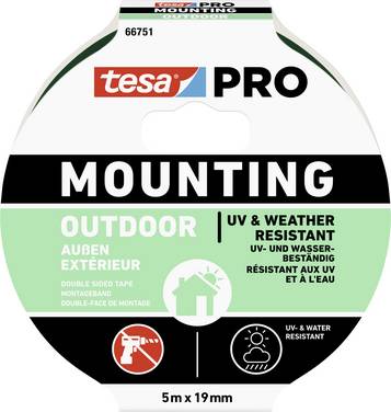 tesa Mounting PRO Outdoor 66751-00001-00 Nastro per fissaggio  Trasparente (L x L) 5 m x 19 mm 1 pz.