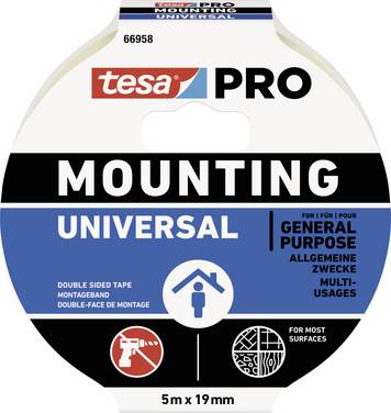 tesa Mounting PRO Universal 66958-00001-00 Nastro per fissaggio  Bianco (L x L) 5 m x 9 mm 1 pz.
