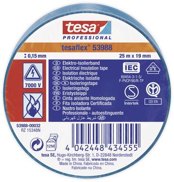 tesa tesaflex IEC 53988-00032-00 Nastro isolante  Blu (L x L) 25 m x 19 mm 1 pz.