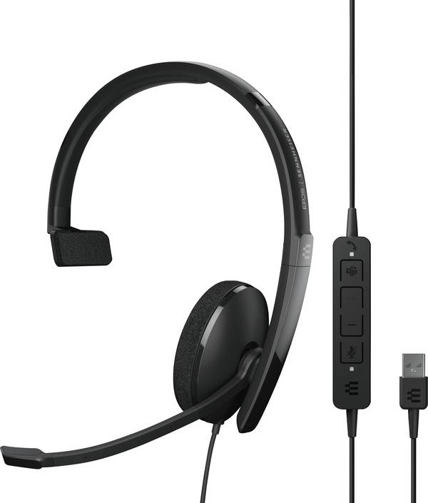 EPOS 1000899 Telefono Cuffie On Ear via cavo Mono Nero Eliminazione del rumore regolazione del volume, Muto