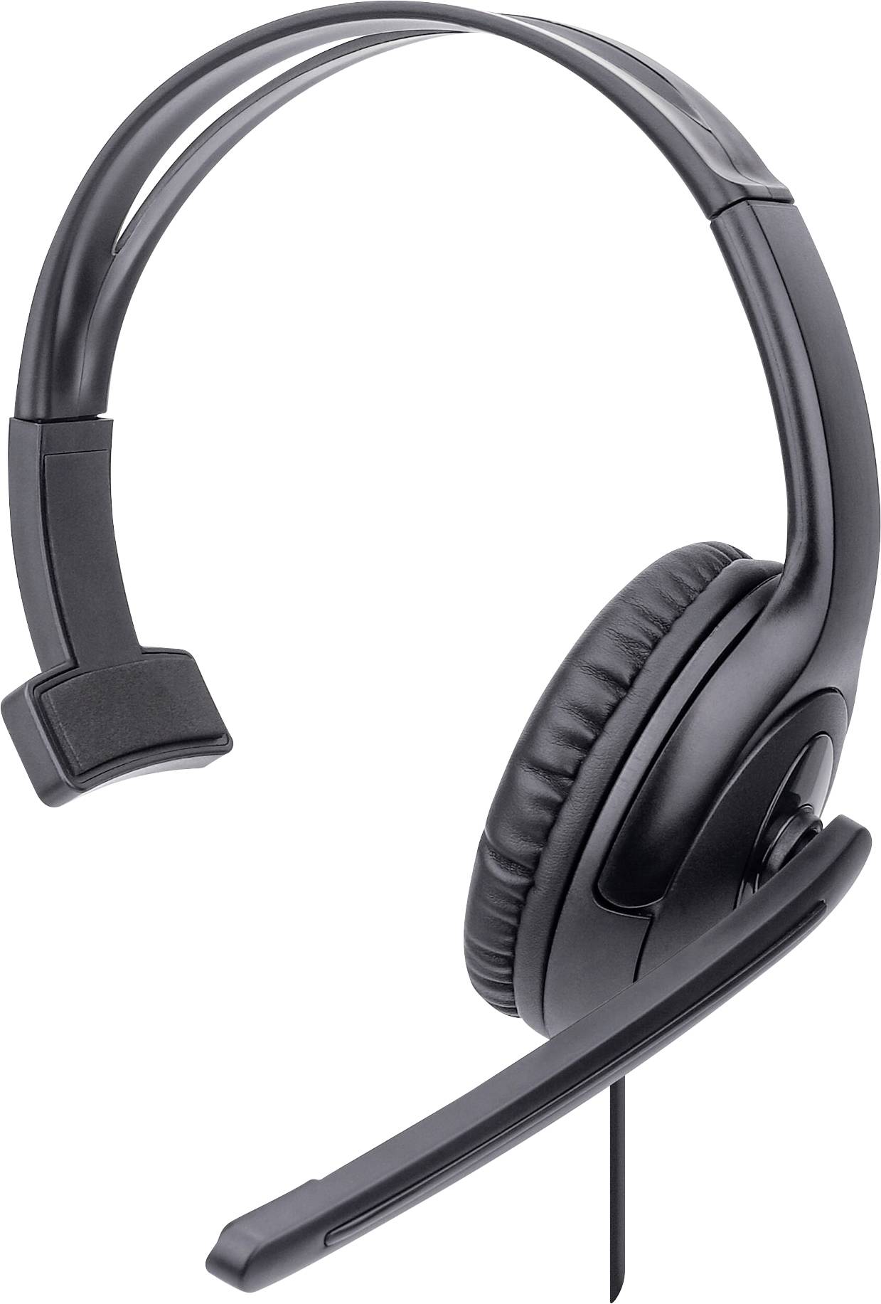 Manhattan Mono USB-Headset Over-Ear kabelgebunden USB-A-Stecker Lautstärkeregelung schwarz Cuffie Over Ear via cavo Mono-0