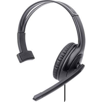 Manhattan Mono USB-Headset Over-Ear kabelgebunden USB-A-Stecker Lautstärkeregelung schwarz Cuffie Over Ear via cavo Mono-0