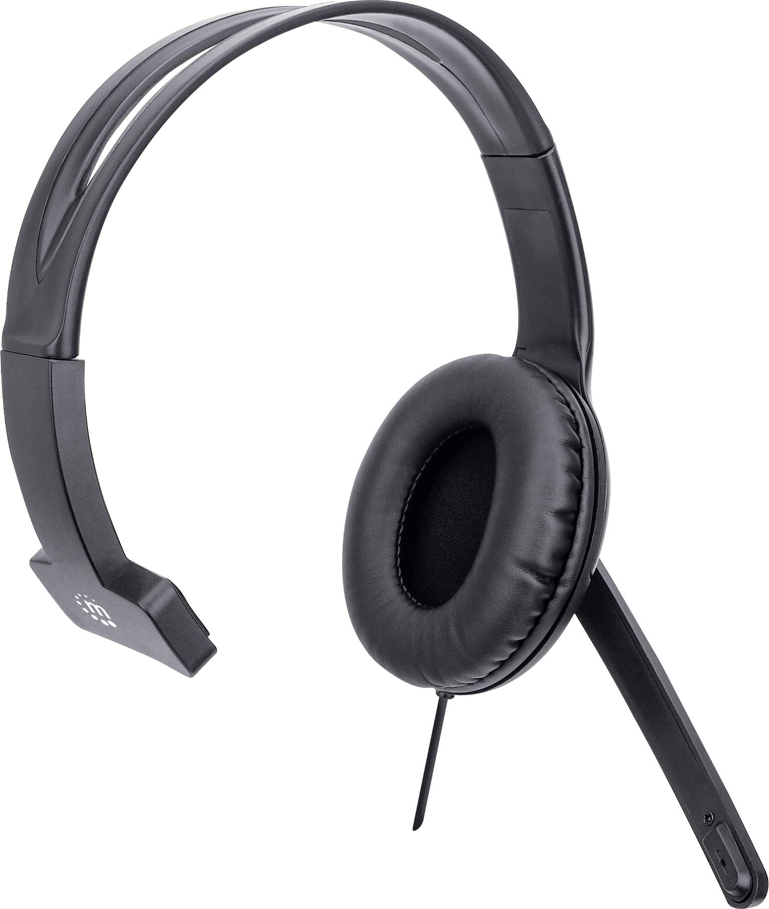 Manhattan Mono USB-Headset Over-Ear kabelgebunden USB-A-Stecker Lautstärkeregelung schwarz Cuffie Over Ear via cavo Mono-1