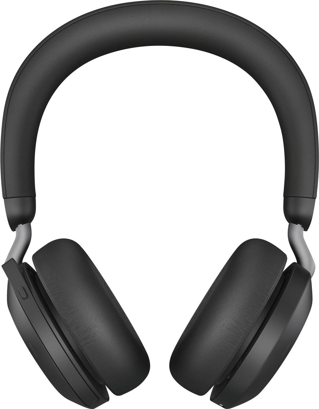 Cuffie over-ear nere con padiglioni imbottiti e fascia regolabile, inquadrate frontalmente.