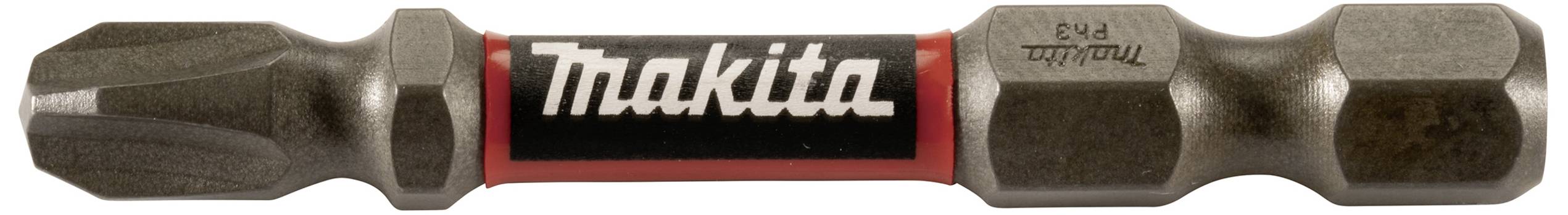 Un bit a croce Makita. Il bit ha una robusta costruzione in metallo nero ed è idoneo per utensili elettrici.