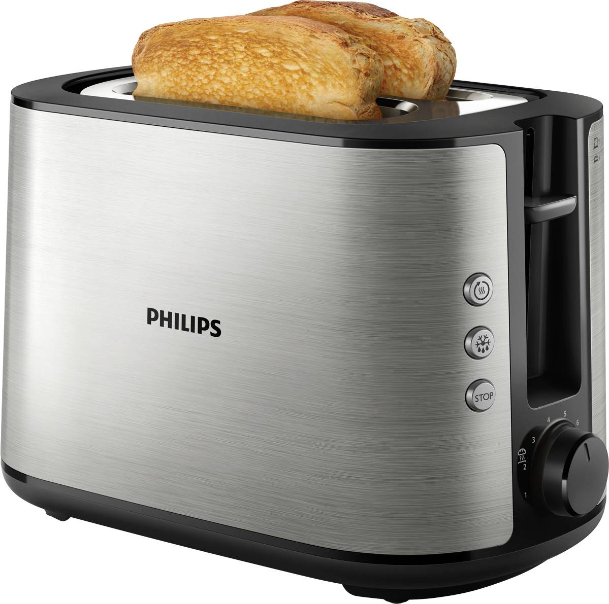 Philips Viva Collection HD2650/90 Tostapane - 2 fette, fessura ampia, metallo-3