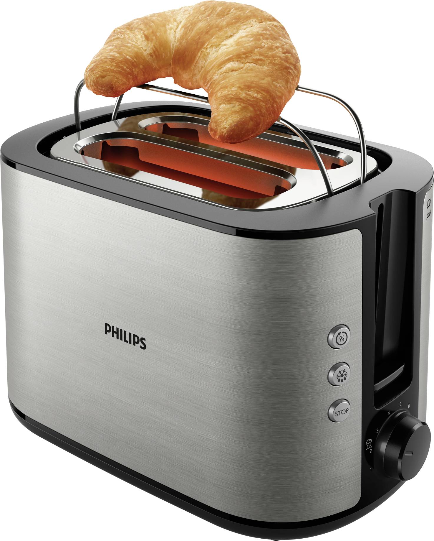 Philips Viva Collection HD2650/90 Tostapane - 2 fette, fessura ampia, metallo-4