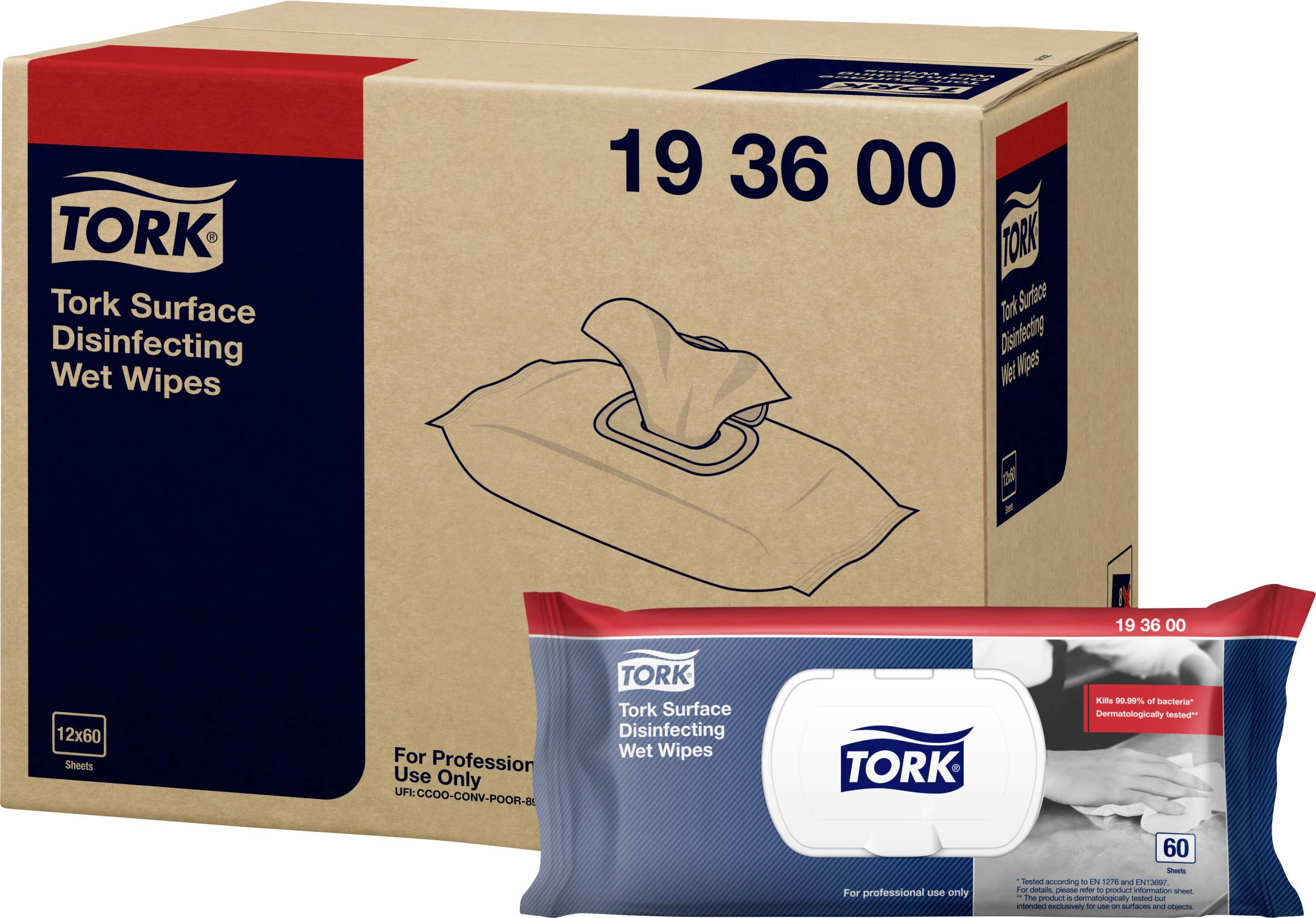 TORK 193600 Desinfectiedoekjes 60 stuk(s) 1 set(s)