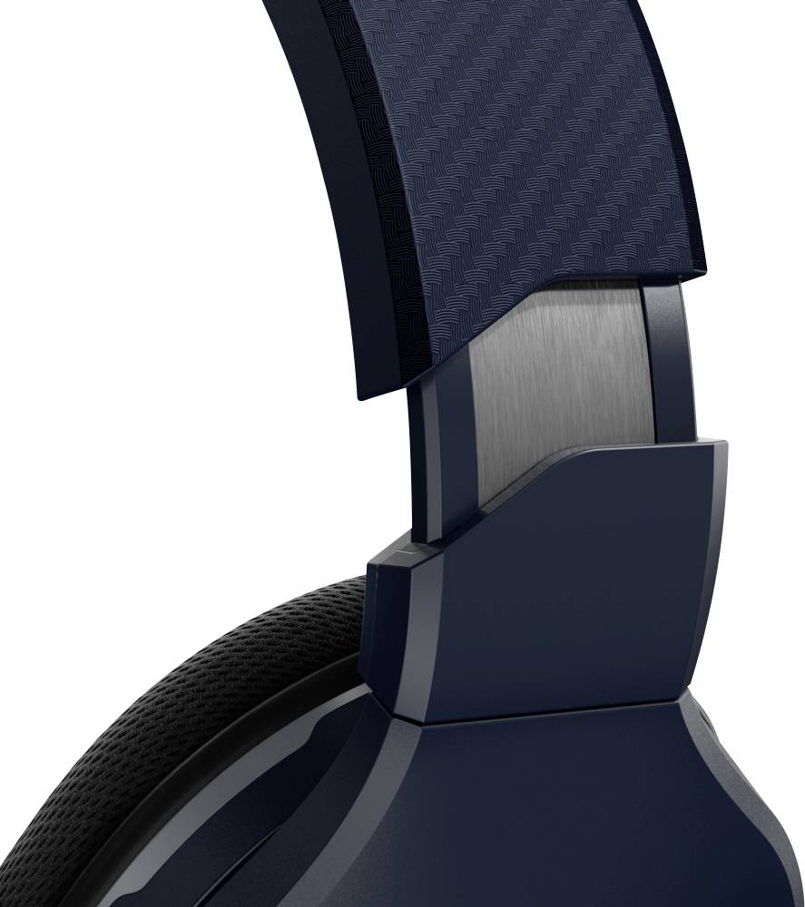 'Illustrazione di un paio di cuffie over-ear blu scuro con padiglioni imbottiti e archetto regolabile.'