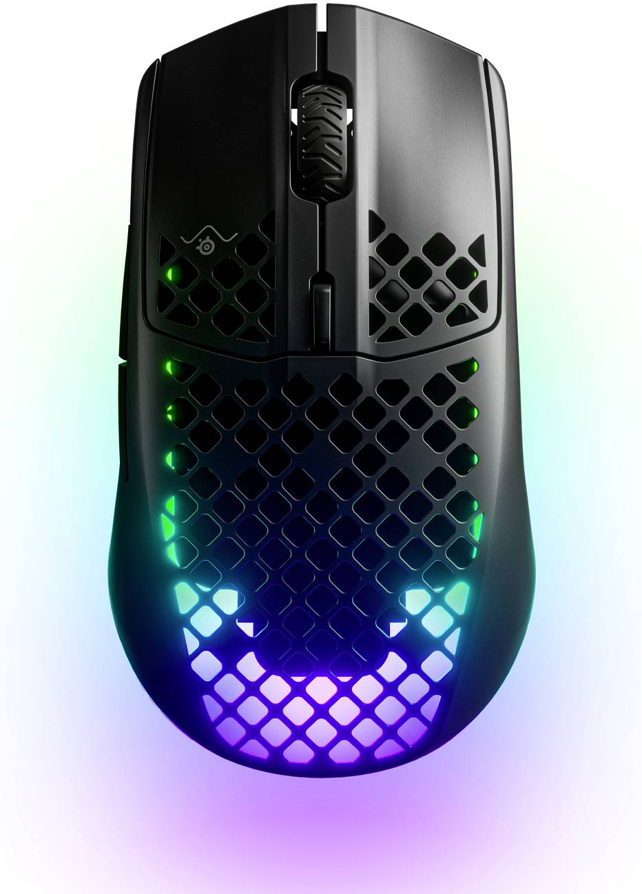 Steelseries Aerox 3 Mouse da gioco ergonomico Bluetooth®, Senza fili (radio) Ottico Onice 6 Tasti 18000 dpi Ergonomico, Illuminato