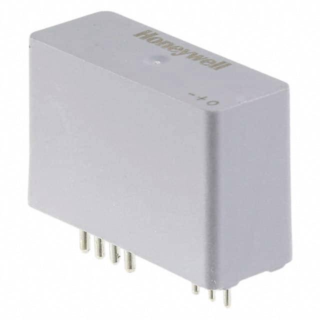 Modulo componente con iscrizione 'Honeywell', mostra i piedini metallici sul lato inferiore, idoneo per dispositivi elettronici.