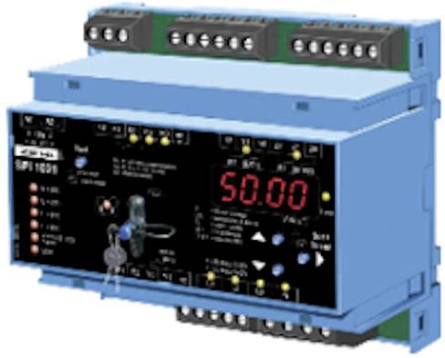 Display elettronico che mostra '50.00'. Circondato da interruttori e tasti, probabilmente un modulo per il controllo o la misurazione di dispositivi.