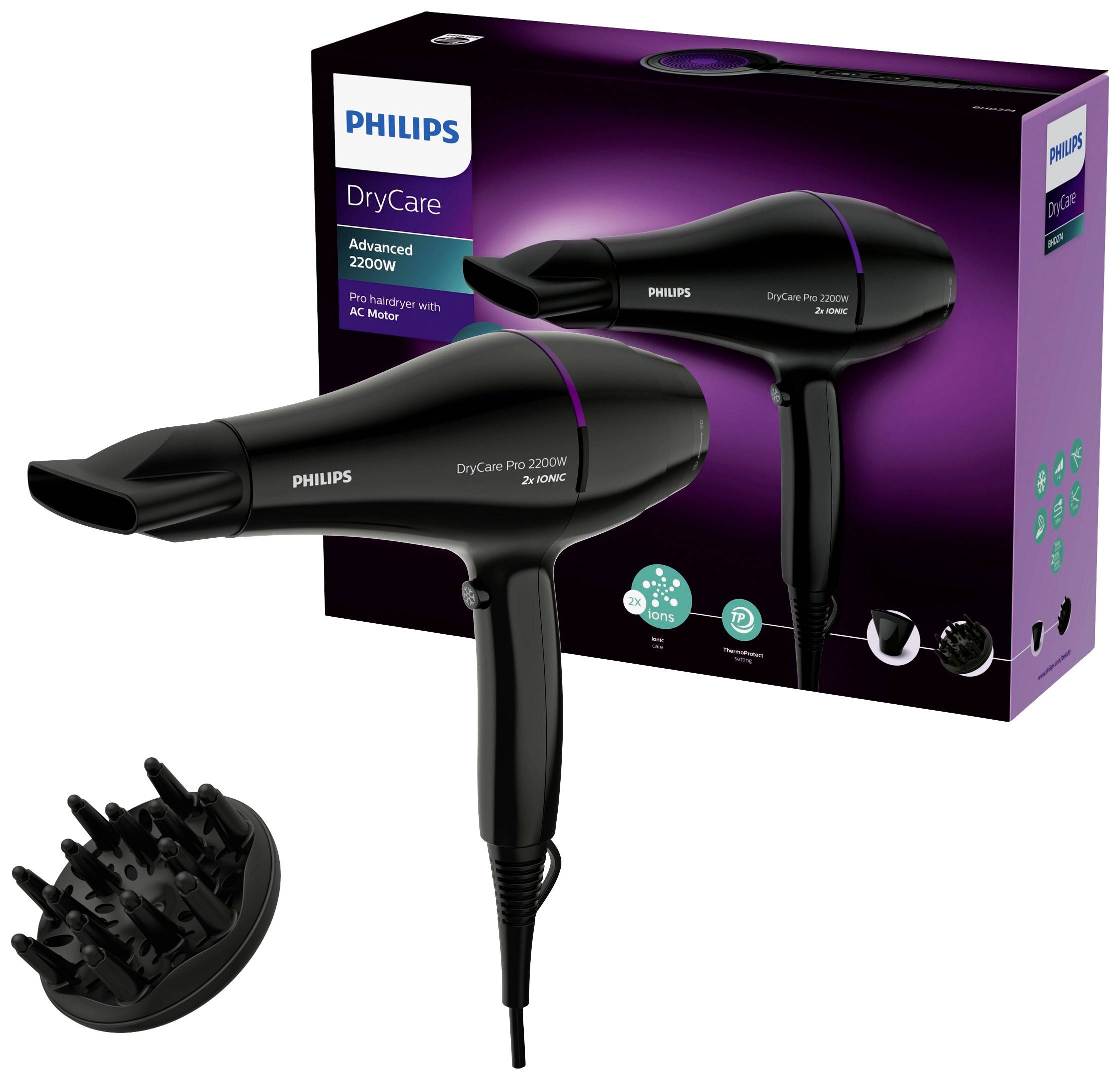 Philips DryCare Asciugacapelli professionale con asciugatura veloce e potente motore AC 2200W, diffusore incluso-0