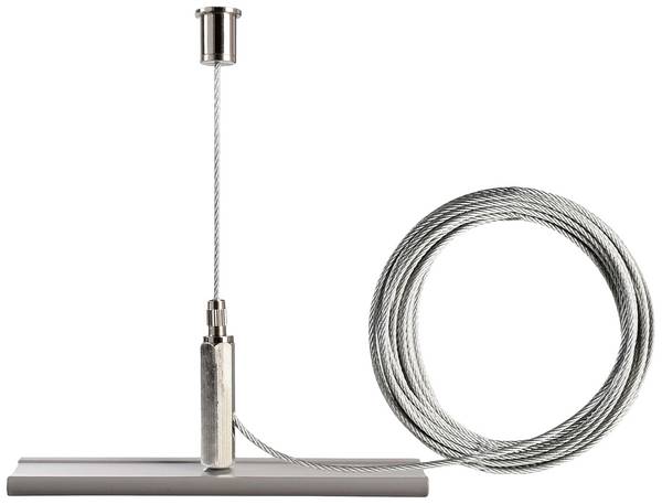 Deko Light 710095 D Line Seilabhängungshalter Mini mit 5,0m Abhängeseil Componente per sistema su binario ad alta tensione  Binario conduttore  trifase Grigio