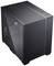 Case PC nero con finestra in vetro, superficie a griglia e comandi sul bordo superiore, dal design moderno e essenziale.