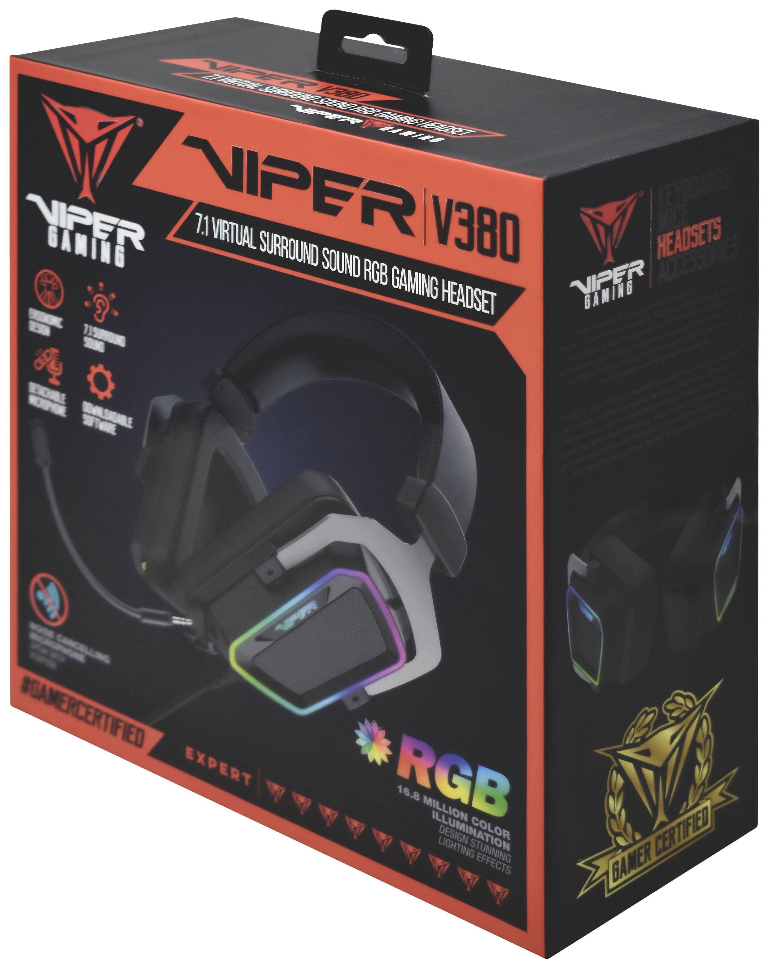 Viper PV3807UMXEK Gaming Cuffie Over Ear via cavo 7,1 Surround Nero,  Argento Eliminazione del rumore regolazione del vol | Conrad.it
