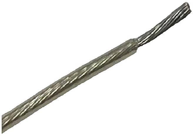 Filo sottile di acciaio attorcigliato, probabilmente parte di un cavo o di un cavo metallico.