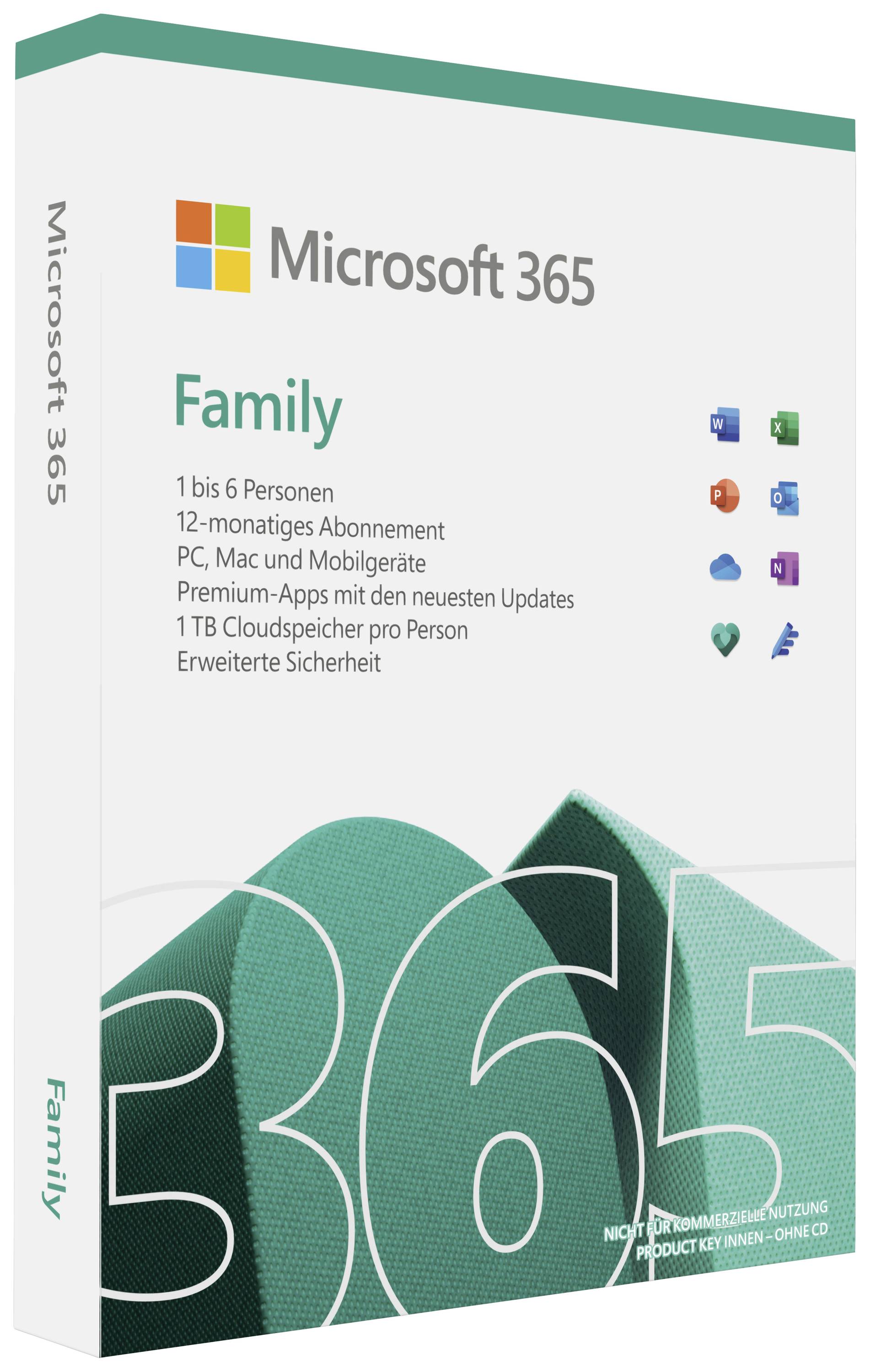 Microsoft 365 Family Box Windows, Mac, Android, iOS Pacchetto Office-0